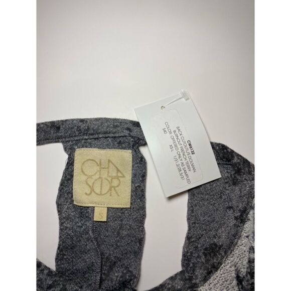 Chaser Women's Burnout Top w/ Back Cutout Gray French Terry NWT Sz Small - Picture 3 of 7